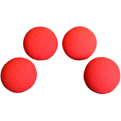 1 inch Regular Sponge Ball (Red) Pack of 4 by Magic by Gosh